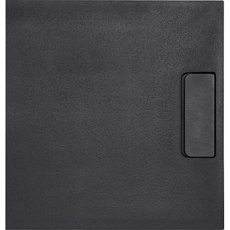 Receveur de douche Douron 900 x 35 x 900 mm avec structure en pierre fonte minérale noir mat, écoul. 52 mm (1/2)