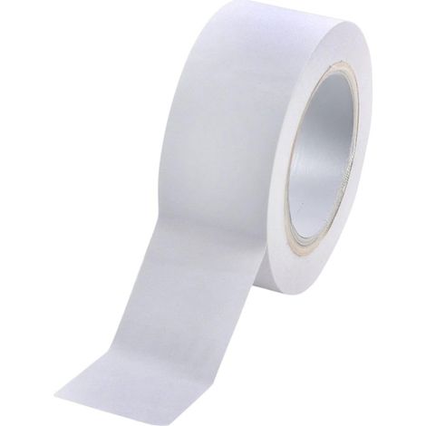 Ruban de marquage au sol - 1 rouleau - PVC blanc - Adhésif caoutchouc résistant - Zones dangereuses et allées - 50 mm x 33 m (1/4)