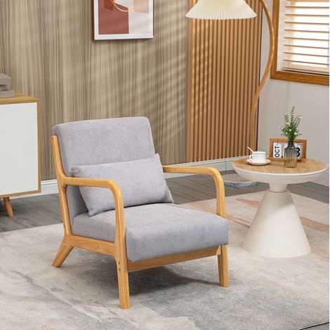 Loungesessel Grau aus Polyester mit Armlehnen, 61 x 78 x 76 cm, 120 kg (1/5)