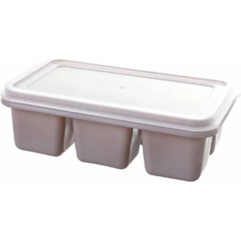 Bac à glaçons en silicone avec couvercle étanche, 6 alvéoles, facile à démouler, réutilisable et sans odeur pour congélateur (1/5)
