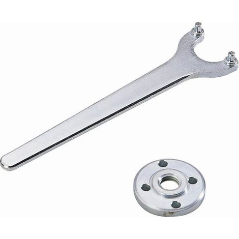 Wolfcraft Flanschschlüssel M 14 mit Flanschmutter gerade 35 mm Schleifgitter