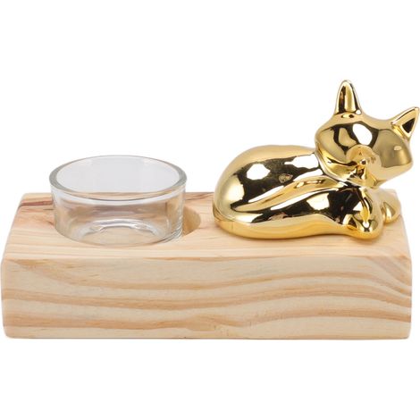 Bougeoir décoratif nordique en bois, céramique et verre, ornement pour la maison, les fêtes et la chambre, cadeau (1/5)