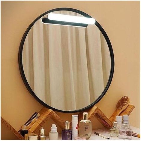 Noir,(sans miroir)Lampe de maquillage portable sans fil à LED pour miroir de salle de bain Éclairage avant LED Abat jour en acrylique rechargeable par USB Pour coiffeuse de salle de bain (1/5)
