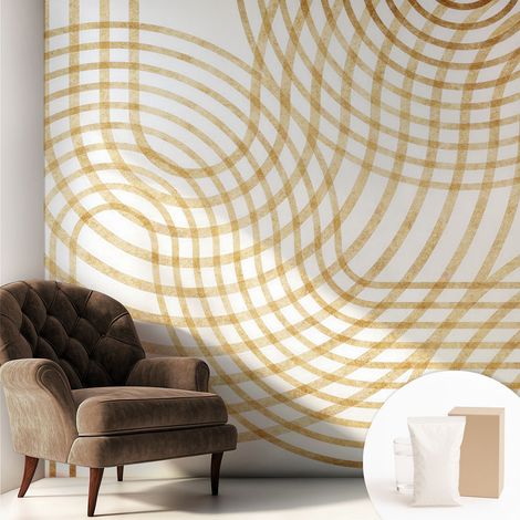 Tapete Vliestapete mit Kleber - Fototapete mit Motiv - Wandtapete modern - Wandgestaltung Geometrische Verflechtungen 250x250 cm (1/5)