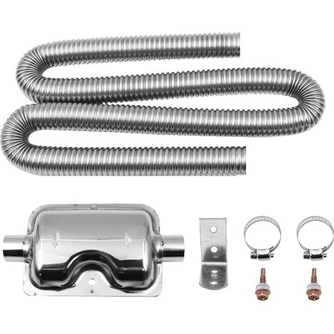 Silencieux d'échappement de 120 cm,Silencieux de Tuyau en Acier Inoxydable pour Les appareils de Chauffage Diesel à air de stationnement,kit de Chauffage,Accessoires de Chauffage de Voiture (1/5)