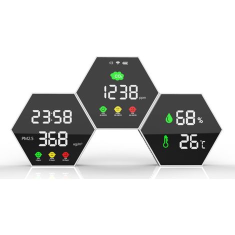 KAPM120 Analyseur de qualité de l'air mural, CO2 Horloge, Détection Infrarouge (NDIR)wifi (1/5)