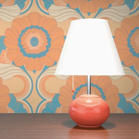 Tapete Lenni Blumen M1-No.10899 Vlies Beige Türkis Tadessi 8.50 m x 0.53 m (1/5)