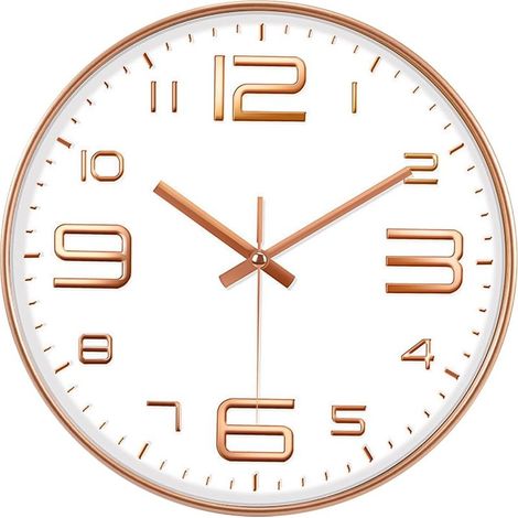 Reloj de pared con números, reloj de pared silencioso de 30 cm, plástico, reloj de péndulo de pared, reloj de pared de cuarzo, sin ruido, para sala de estar, dormitorio, oficina, restaurante, etc. (1/5)
