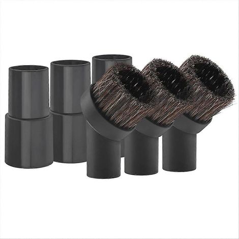 Brosse ronde pour aspirateur, lot de 3 paires, embouts de nettoyage à brosse poussière, accessoires universels pour sols et tissus, tête cylindrique, usage domestique (1/5)