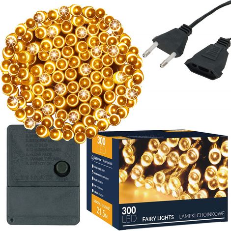LUCI DI NATALE 300 LED 22m EST/INT per albero BIANCO CALDO NATALIZIO