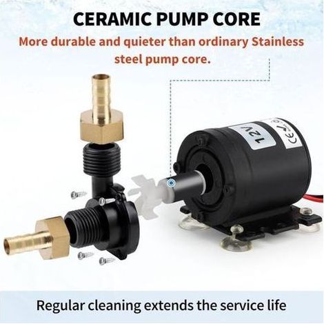 Pompe à Eau Vide Cave DC 12V 800L/H 19W Immergée Pour Piscine, Cave, Étang, Système de Circulation d\\'Eau (1/4)