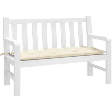 Coussin de banc de jardin crème 120x50x7 cm tissu oxford (1/5)
