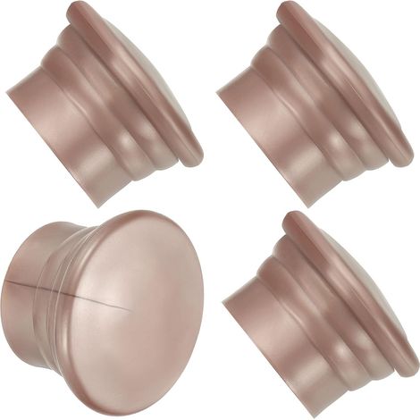 Embouts pour Tringle à Rideau, 4Pcs Bouchon en Plastique pour Tringle à Rideau, Finition Décorative pour Tringle à Rideau, Adapté aux Tringles de 26-28mm, Couleur Or Rose (1/5)