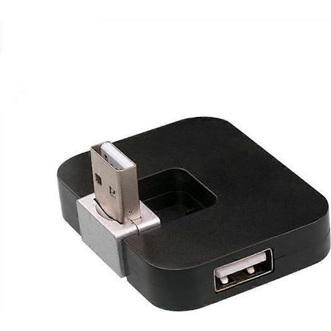 Hub USB 2.0 rotatif, répartiteur USB vers USB (noir) (1/5)