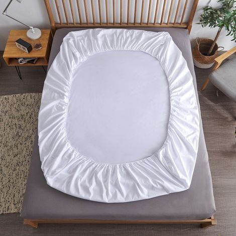 Hochwertiges Spannbettlaken aus 100 % Baumwolle, dehnbar und besonders weich mit perfekter Passform – für dicke Matratzen, tiefes Taschenbettlaken 150 x 200 cm für Matratzen mit einer Dicke von 11–26 (1/4)