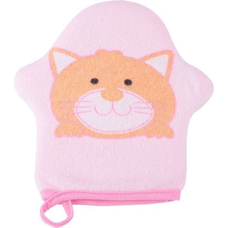 Éponge de bain douce en coton pour bébé - Modèle étoile cartoon - Brosse de douche enfant - Gant de toilette chat (1/5)