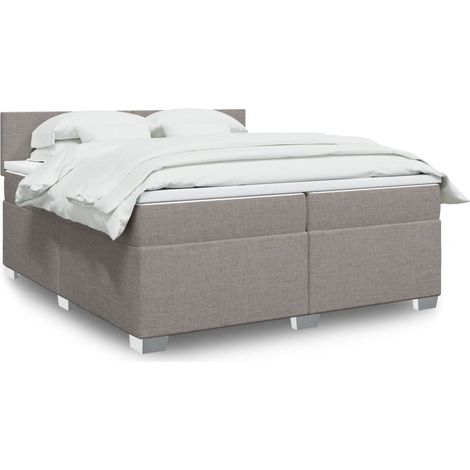 Boxspringbett mit Matratze Taupe 200x200 cm Stoff (1/5)