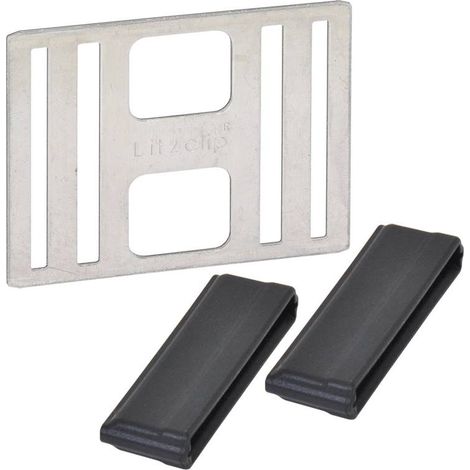Connettore per fettuccina recinto elettrificato in acciaio inox 5 pezzi -Per fettuccia h 40 mm (1/3)