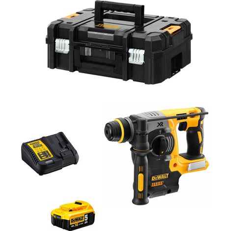 Dewalt – Perforateur-burineur 18V – Moteur Brushless – 5,0 Ah – Force de frappe 3,5J – Pour béton, brique et matériaux durs