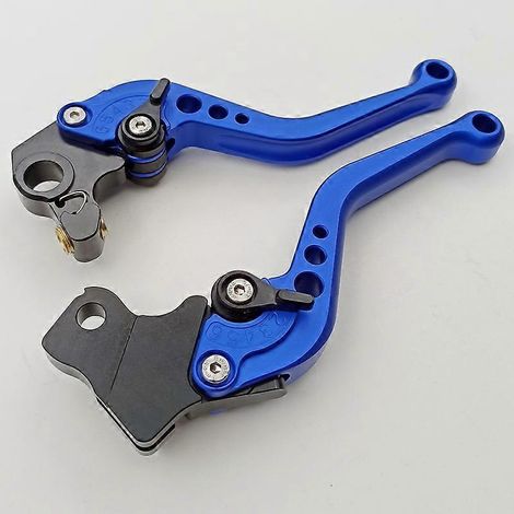 Convient aux motos Ducati, Scrambler, sans modification, freins réglables en alliage d'aluminium, leviers de guidon (poignée courte bleue) (1/5)
