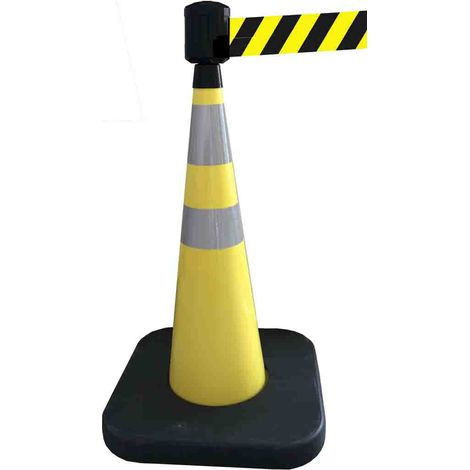 Cône de sécurité avec sangle RS PRO Gris, Jaune Haut. 1 m ( Prix pour 1 )