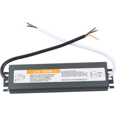 Kabelgebundener, ultradünner, wasserdichter 80-W-LED-Treiber mit Schalter, Netzteil für Wechselstrom 110–250 V, 50/60 Hz (1/4)
