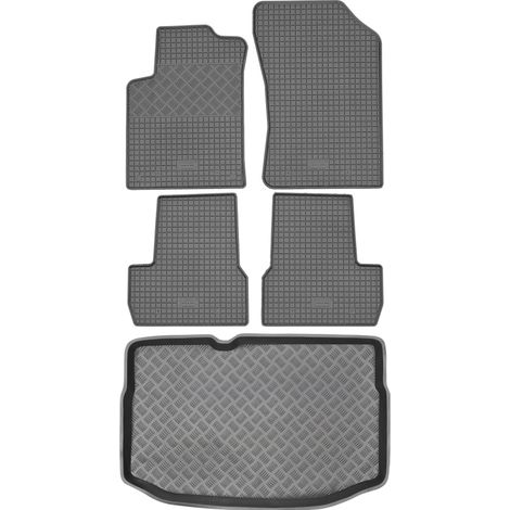 Ensemble de tapis de sol en caoutchouc pour Citroën C3 II Berline (2009-2016) + tapis de coffre