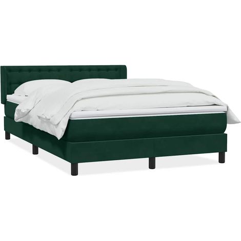 Maison Exclusive - Sommier à lattes de lit et matelas vert foncé 160x220cm velours