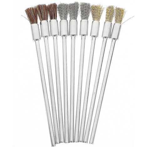 Assortiment de 9 brosses métalliques pour perceuse, brosses électriques-0.5X10CM (1/3)