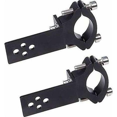 Set of 2 clamps of tightening for tube of fork of motorcycle - Installation horizontal/vertically - Fitment of bar bright LED - 22 mm-36 mm (1/5)