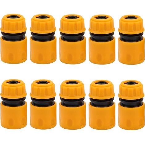 Packung mit 10 Kunststoff-Schlauchverschraubungen (1/2 Zoll) – Schnellkupplung für Druckluft – Gartenschlauchadapter für Gartengeräte (1/4)