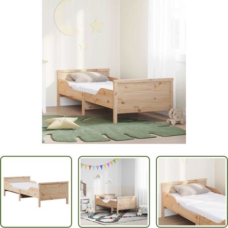vidaXL Matelas intégré - Cadre de lit avec matelas Marron 80 x 200 cm Bois de pin massif (1/5)