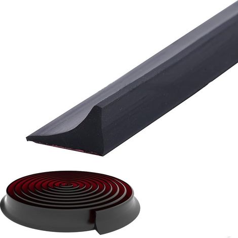 1.5 m Shower Threshold, Foldable Water Barrier, Self-Adhesive Shower Barrier, Door Seal, Overflow Protection for Bathtub, Kitchen, and Bathroom, Black (1/5)