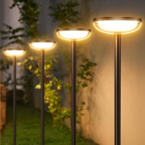 Lampes solaires d'extérieur pour jardin, 4 pièces, blanc chaud, lampes solaires d'extérieur avec batterie 1000 mAh, 40 lumens, décoration de jardin extra lumineuse, étanche IP65 pour (1/5)