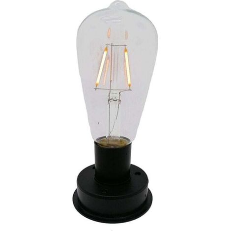 1 bombilla LED solar de filamento de tungsteno de 2800 K con sensor, luz automática para valla o jardín (8,5 cm) -Crezuo