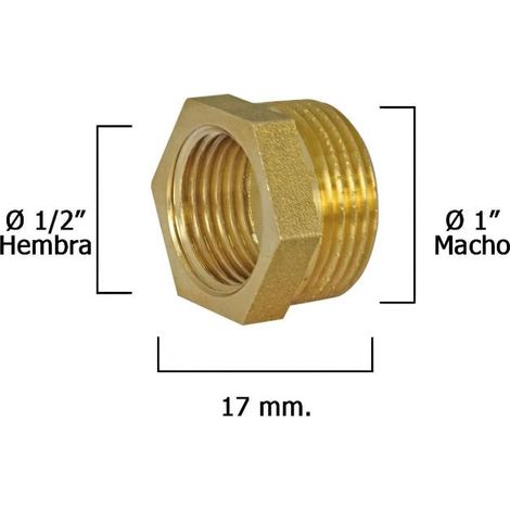 WOLFPACK LINEA PROFESIONAL reduccion hexagonal pulida 1 macho x 1/2 hembra