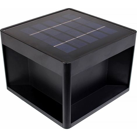 Faretto led 10 watt con pannello solare a cubo applique da parete segnpasso da terra tecnologia cct per esterno IP65 (1/5)