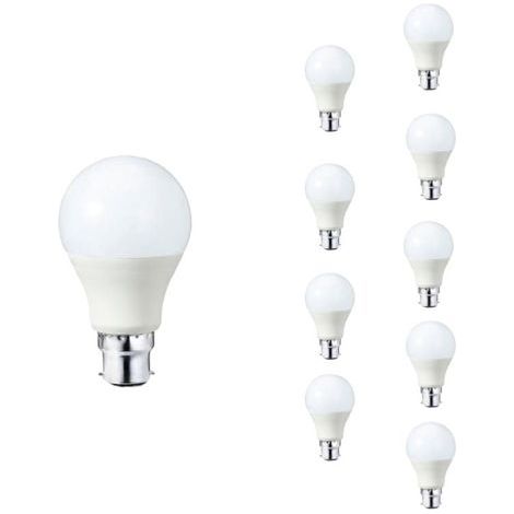 Ampoule LED B22 9W 220V A60 180° - Pack de 10 - Blanc Froid 6000K - 8000K - SILAMP (1/4)