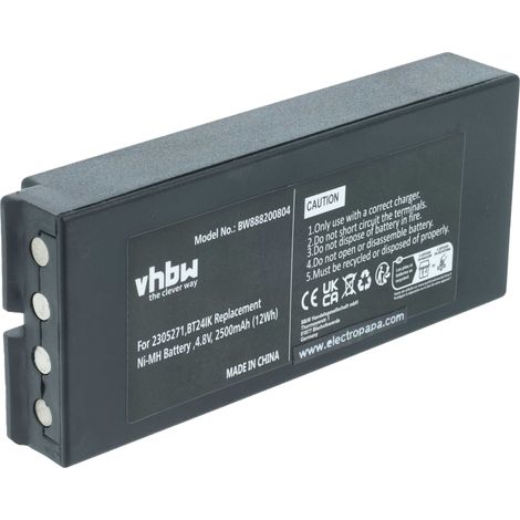 vhbw Akku kompatibel mit Ikusi IK3 transmitters, Berlinde, IK3, GH, IK4 Industrie-Funkfernsteuerung Fernbedienung (2500 mAh, 4,8 V, NiMH) - Schwarz