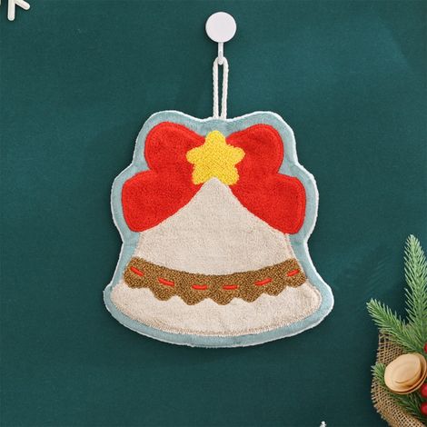 Serviette De Cuisine - Serviette À Main De Noël - En Polyester - 24 X 20 Cm - Rouge - Pour Cuisine Et Salle De Bain - Lot De 1 (1/5)