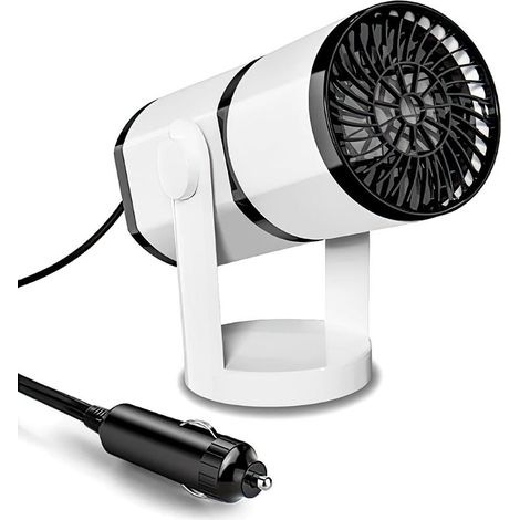 Bianco,Riscaldamento ausiliario per auto da 12 V, elettrico defogger, 150 W, portatile, con rotazione di 360°, la purificazione dell'aria, dual-mode, caldo e freddo, elettrico defogger per uno sbrinam (1/5)