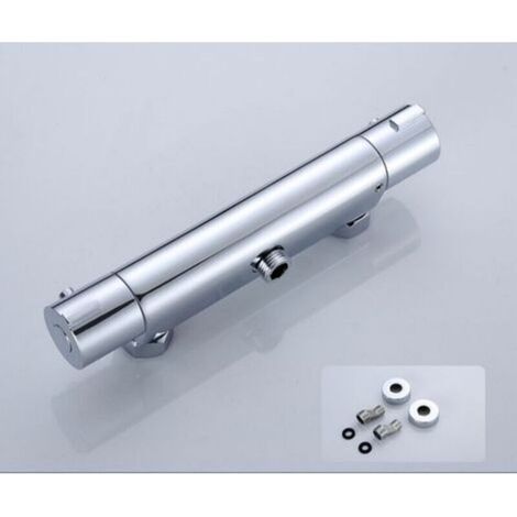 Mitigeur thermostatique Mitigeur thermostatique de douche Robinet de douche Mitigeur thermostatique, avec verrouillage de sécurité 38 ℃ Douche thermostatique Laiton, Chrome (1/4)
