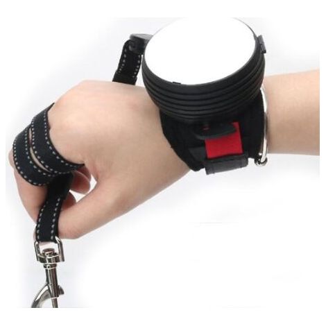 Laisse rétractable pour chien en nylon réfléchissant automatique rétractable avec sangle de traction au poignet, légère, idéale pour la randonnée, convient aux petites et moyennes tailles (1/4)
