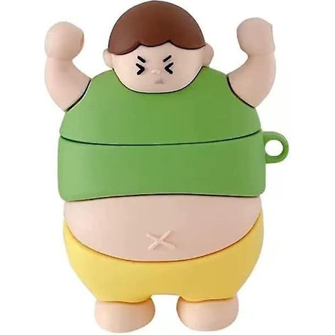 compatible Avec L'tui Pour Casque Airpods 1/2 (petit Garon Vert), L'haltrophilie De Dessin Anim Cratif, La Protection En Silicone Gros Garon Et Fi (1/5)