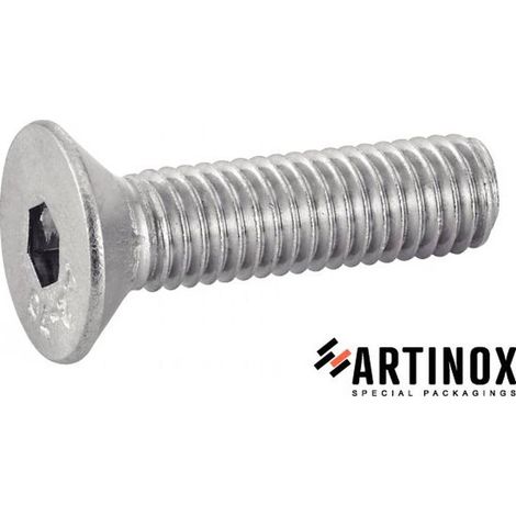 50 Vis à Métaux Tête Fraisée Six Pans Creux 6 x 40 mm - ISO 10642 - Inox A2 - D-Work