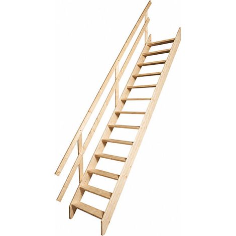 Scala per soppalco con corrimano a sinistra - Altezza massima soffitto 2.90 m - MSU-MCG (1/5)