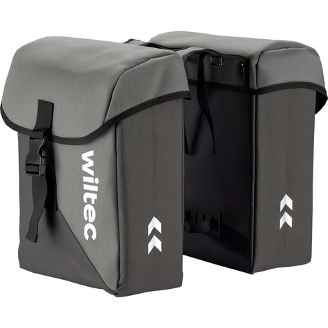 Wiltec Borsa per bici doppia 35 l, impermeabile, montaggio al portapacchi posteriore, Bisaccia per bicicletta bikepacking (1/5)