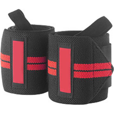 Paire de poignets de soutien respirants réglables confortables pour sport, haltérophilie et fitness, noir/rouge (1/5)