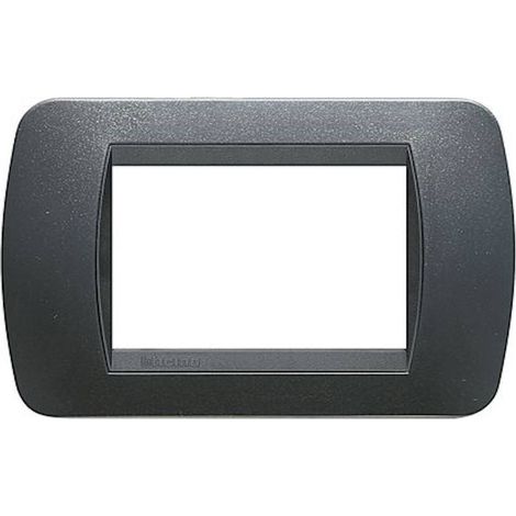 Placca Lliving Bticino L4803AC Grigia Antracite Metalllizzata Metallo Originale