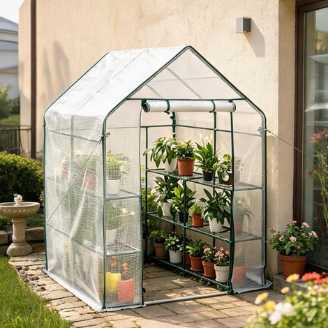 Serre de jardin avec fermeture éclair 143 x 143 x 195 cm acier (1/5)